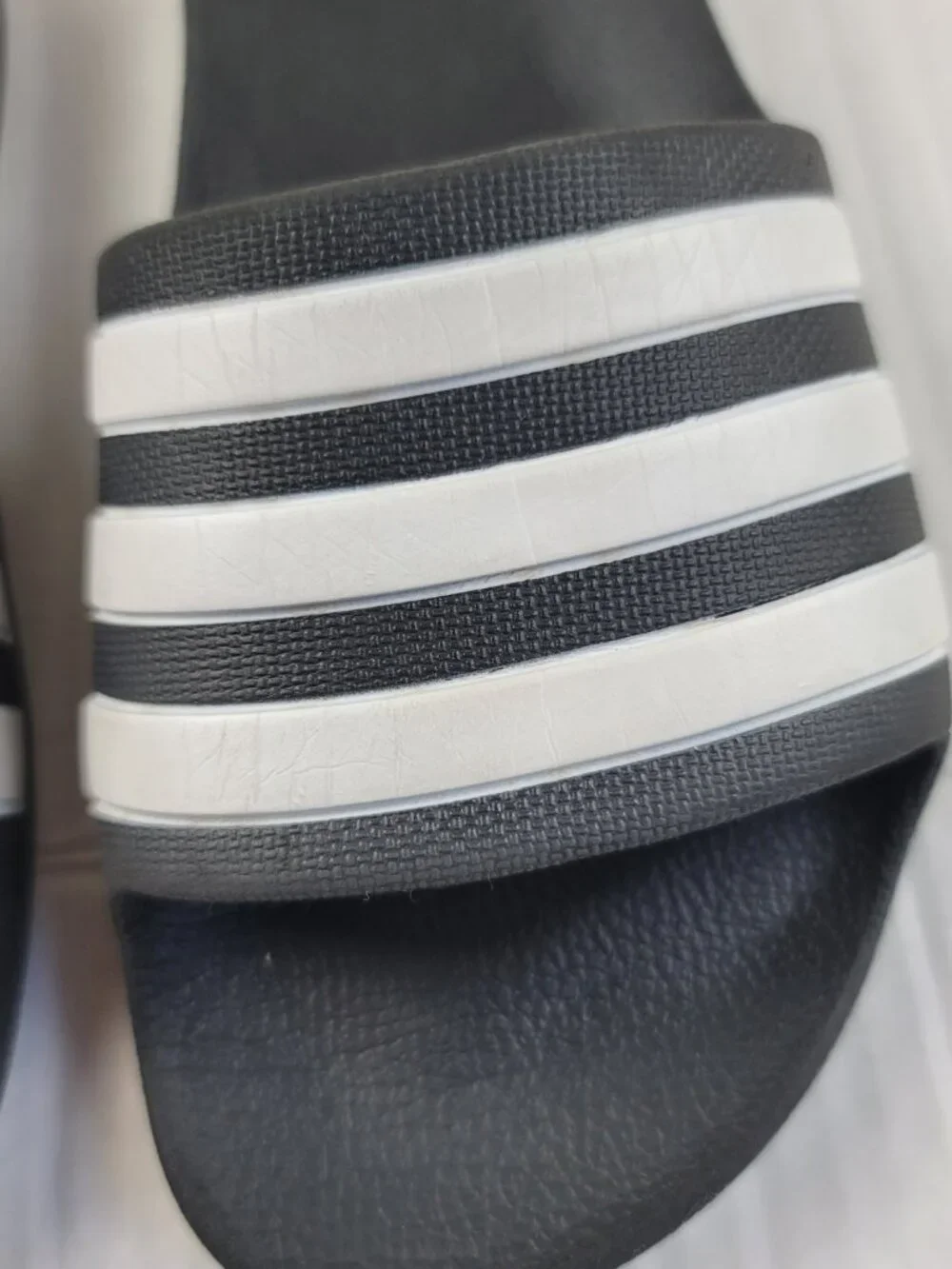 Adidas Adilette Aqua Slides Black White Youth Size 4 Cloudfoam Slip On Sandals